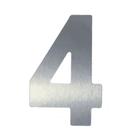 Número 4 em ACM Aço Escovado 125mm - 400-4 - NUMERAL