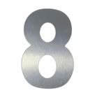 Número 8 em ACM Aço Escovado 125mm - 400-8 - NUMERAL Número 8 em ACM Aço Escovado 125mm - 400-8 - NUMERAL