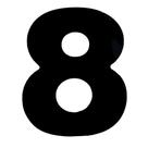 Número 8 em ACM Preto 125mm - 600-8 - NUMERAL Número 8 em ACM Preto 125mm - 600-8 - NUMERAL