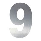 Número 9 em ACM Aço Escovado 125mm - 400-9 - NUMERAL