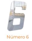 Numero adesivo 6 Prata Espelhado 130 mm - Aluminio Leve