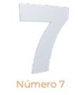 Numero adesivo 7 Branco 130 mm - Aluminio Leve