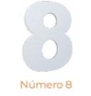 Numero adesivo 8 Branco 130 mm - Aluminio Leve Numero adesivo 8 Branco 130 mm - Aluminio Leve