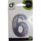 Numero Aluminio Espelhado Apartamento 6 7Cm 10