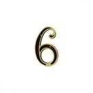 Numero Colonial Preto/Dourado N.6