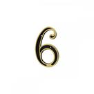 Numero Colonial Preto/Dourado N.6