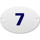 Numero Oval Chapa Esmaltado Caiado 7 - Kit C/10 Numero Oval Chapa Esmaltado Caiado 7 - Kit C/10