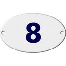 Numero Oval Chapa Esmaltado Caiado 8 - Kit C/10 Numero Oval Chapa Esmaltado Caiado 8 - Kit C/10