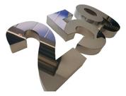 Numero residencial aco inox polido 20 cm 3d