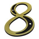 Numero Residencial PVC Preto / Dourado N8