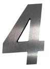 Numero Residencial Quadrado 3D Aco 4 Numeral