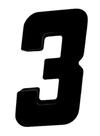 Numero Residencial Quadrado 3D Preto 3 Numeral