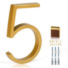Número Residencial YIPLED 5" Dourado em Metal Resistente às Intempéries