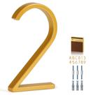 Número residencial YIPLED 5" em metal dourado resistente às intempéries
