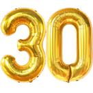 Números de balão Katchon Gold de 30 a 40 cm para 30º aniversário