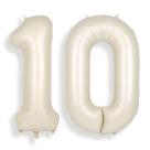 Números de balão SUWEN, 40 cm, branco creme, festa de 10 anos