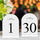 Números de mesa JOYIT Arch Acrylic 1-30 com suportes de 5 x 7 polegadas e 30 unidades