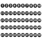 Números magnéticos Gosknor 0,8 cm de diâmetro 1-50 pretos (50 unidades)