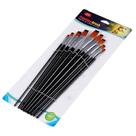 Nylon cabelo escova plana caneta pontiaguda pincel de óleo preto conjunto de caneta de pintura