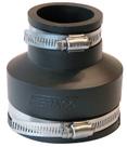 O acoplamento redutor de PVC Fernco conecta tubos de 7,6 cm a 3,8 cm