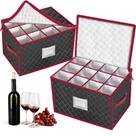 O estojo de armazenamento VERONLY Stemware contém 24 taças de vinho 39x32x25 cm
