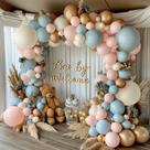 O kit Balloon Arch Bloca Sender Reveal 144 unidades rosa/azul