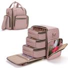O organizador de esmaltes LUXJA contém 72 frascos com 3 sacos de rosa pálido O organizador de esmaltes LUXJA contém 72 frascos com 3 sacos de rosa pálido