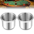 O porta-copos de mesa de pôquer insere Tessco for You em aço inoxidável x2