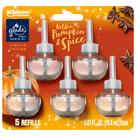 O purificador de ar Glade Plugins reabastece abóbora dourada, 100 ml, pacote com 5