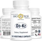 O suplemento Bio-Tech D3-K2 120 Vegcaps promove a saúde óssea