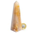 Obelisco Aragonita Raio Laranja Pedra Natural 13 a 14 cm
