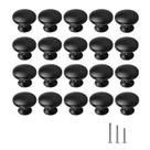 OctinPris 20x Matt Black Cabinet Hardware, maçaneta redonda de cogumelos, alças de gaveta, 30 mm/1,18" para armário de cozinha, móveis, porta de peito, cômoda, banheiro