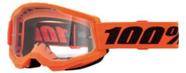 Óculos 100% Strata 2 Transparente Laranja Motocross Trilha Off Road