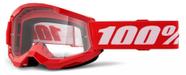 Óculos 100% Strata 2 Vermelho Transparente Motocross Off Roa