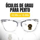 Óculos Armação Grau +0.50 Ate +5.00 Feminino Hipermetropia Gatinho Ondulado Transparente Leitura