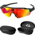 oculos Bike Protecao Uv400 Corrida Ciclismo Esportivo + case lente espelhada acetatopresente qualidade premium