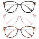 Óculos bloqueadores de luz azul Gaoye Fashion Cat Eye, pacote com 3