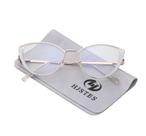 Óculos bloqueadores de luz azul HJSTES Cat Eye Metal Frame