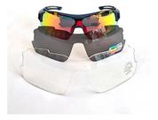 Óculos Ciclismo Rockbros Kit Com Três Lentes Armação Azul