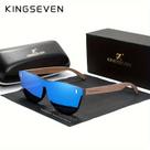 Óculos com design madeira quadrada elegante, lentes polarizadas Óculos com design madeira quadrada elegante, lentes polarizadas