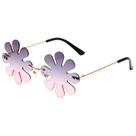 Óculos com lente de gradiente floral sem aro de 62 mm para mulheres