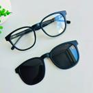 Óculos de 2 em 1 Clip On Acetato Quadrado Cinza Duo