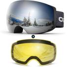 Óculos de esqui Odoland Magnetic Intercambiáveis com 2 lentes pretas Óculos de esqui Odoland Magnetic Intercambiáveis com 2 lentes pretas