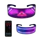 Óculos De Festa LED RGB Com Tela De Exibição Programável Por APP Para Aniversário E Festa De