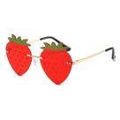 Óculos de festa, lentes vermelhas divertidas com design de morango