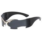 Óculos de festa Rimless Bat Wing Futuristic Grey Lens
