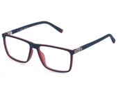 Óculos De Grau Fila Super Flex Azul Fosco Vermelho VFID14 01BT-56