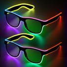 Óculos de iluminação LED YourFocus, pacote com 2, multicoloridos, que brilham no escuro