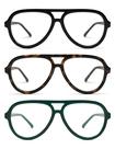 Óculos de leitura AMOMOMA Retro Aviator Blue Light Block 1.5X