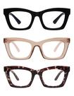 Óculos de leitura AMOMOMA Trendy Oversized Blue Light 1.5